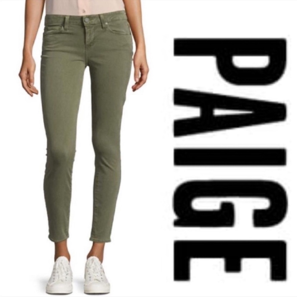 PAIGE Olive Green Verdugo Ankle Skinny Jeans size 24
